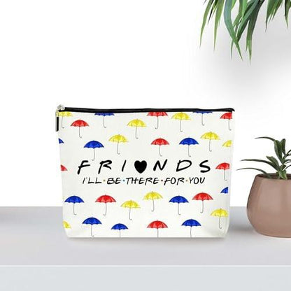 ZYQFN Kosmetiktasche mit Schirmmuster – Perfektes Geschenk für Freundin, Schwester, beste Freundin (Weiß)