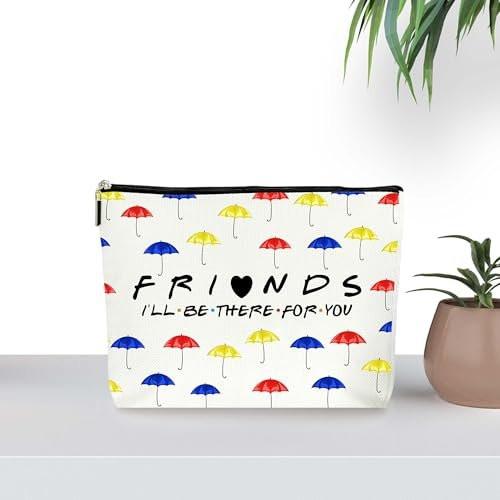 ZYQFN Kosmetiktasche mit Schirmmuster – Perfektes Geschenk für Freundin, Schwester, beste Freundin (Weiß)
