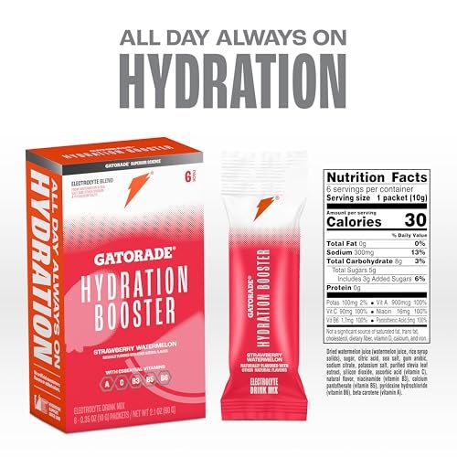 Gatorade Hydration Booster Elektrolyt-Pulver – Erdbeer-Wassermelone, 6er-Pack (je 0,34 oz)