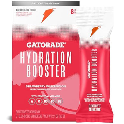 Gatorade Hydration Booster Elektrolyt-Pulver – Erdbeer-Wassermelone, 6er-Pack (je 0,34 oz)