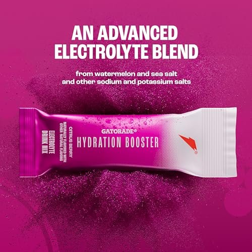 Gatorade Hydration Booster Elektrolyt-Getränkepulver Beutel, Citrus Berry, Fortschrittliche Elektrolytmischung, Ohne Zusatz von Farbstoffen, Ohne künstliche Süßstoffe, Essentielle Vitamine A, C, B3, B5, B6, Ergibt 20 Fl Oz, (6er Pack)