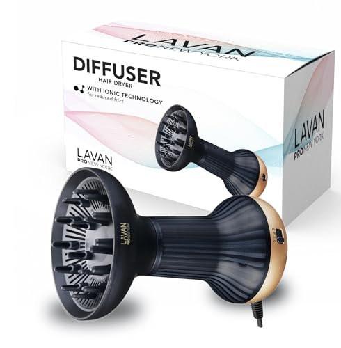 Diffusor-Haartrockner für Locken – Ionischer Haartrockner mit einstellbarer Hitze- und Geschwindigkeitsstufe für frizzfreie, definierte Locken, leichter Haartrockner für welliges und lockiges Haar