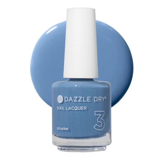 Dazzle Dry Nagellack (Schritt 3) - Varsity Blues - Gedämpftes helles Denimblau. Deckender Creme-Finish (0,5 fl oz)
