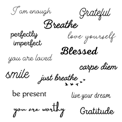 One Grace Blessed Collection – Inspirierende und motivierende kleine temporäre Tattoos – realistische, langanhaltende, wasserfeste schwarze Mini-Tattoos für Frauen und Männer