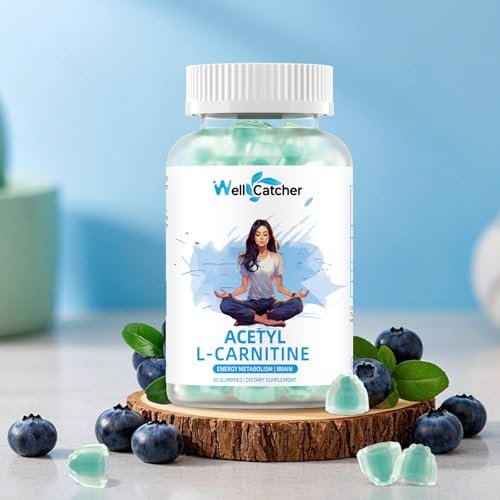 Acetyl-L-Carnitin Gummies 1000 mg – Zuckerfrei, ALCAR Gummies für Männer und Frauen – Unterstützt Muskelausdauer, Gehirngesundheit und Energie-Stoffwechsel – Vegan, Non-GMO, Blaubeergeschmack, 60 Stück