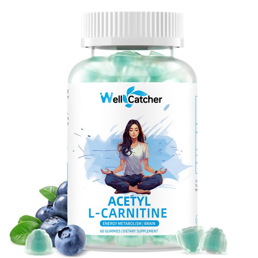 Acetyl-L-Carnitin Gummies 1000 mg – Zuckerfrei, ALCAR Gummies für Männer und Frauen – Unterstützt Muskelausdauer, Gehirngesundheit und Energie-Stoffwechsel – Vegan, Non-GMO, Blaubeergeschmack, 60 Stück