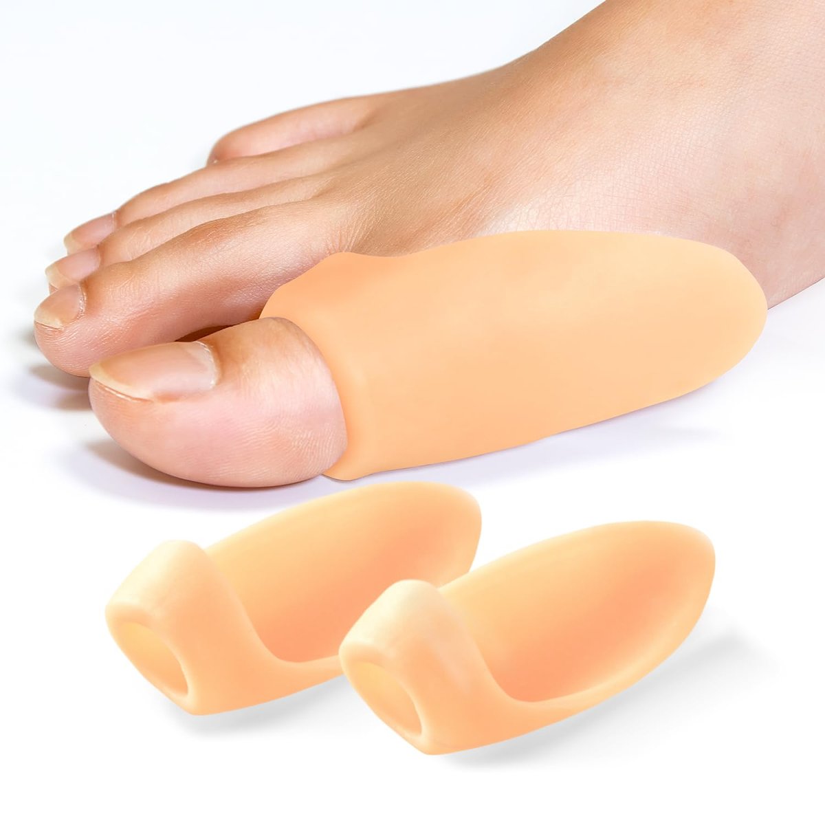 Promifun Gel Bunion Protector Shield – 10er-Pack Bunion Pads & Polster, Ballenzehschutz gegen Reibung und Druck, Beige