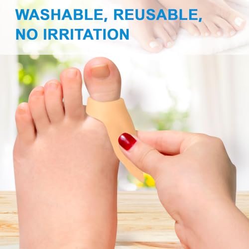 Promifun Gel Bunion Protector Shield – 10er-Pack Bunion Pads & Polster, Ballenzehschutz gegen Reibung und Druck, Beige