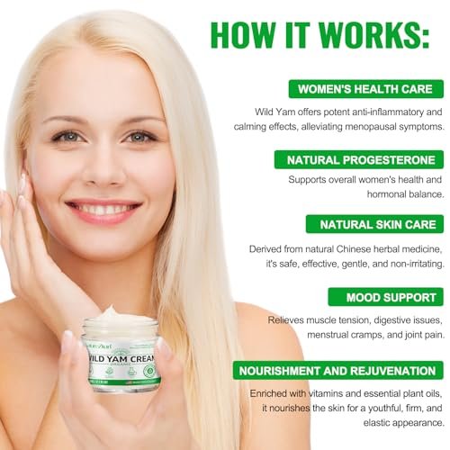 NATURE ZIRAN Wild Yam Creme – Wild Yam Creme zur Linderung von Symptomen während Phasen körperlicher Veränderung – für alle Hauttypen (62 ml)