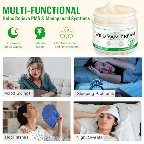 NATURE ZIRAN Wild Yam Creme – Wild Yam Creme zur Linderung von Symptomen während Phasen körperlicher Veränderung – für alle Hauttypen (62 ml)