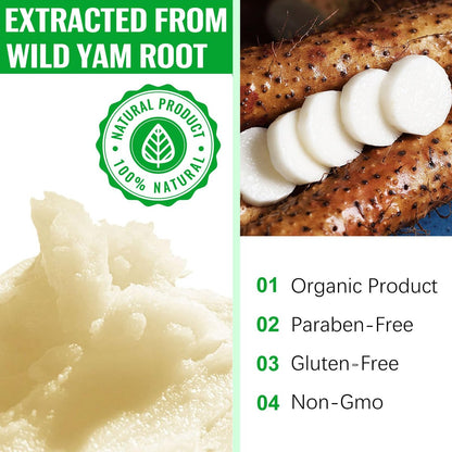 NATURE ZIRAN Wild Yam Creme – Wild Yam Creme zur Linderung von Symptomen während Phasen körperlicher Veränderung – für alle Hauttypen (62 ml)