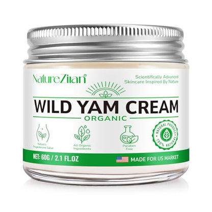 NATURE ZIRAN Wild Yam Creme – Wild Yam Creme zur Linderung von Symptomen während Phasen körperlicher Veränderung – für alle Hauttypen (62 ml)