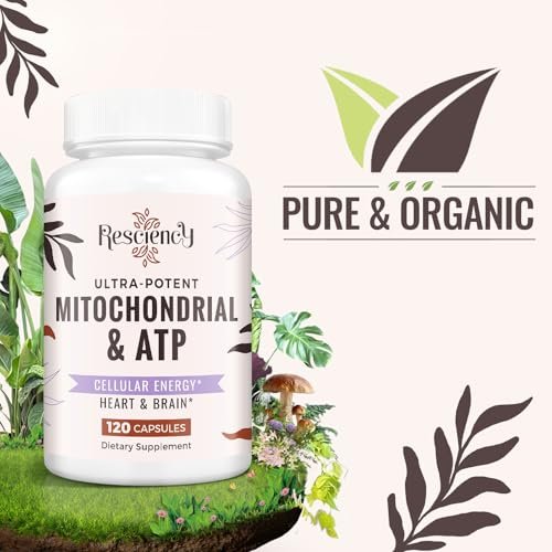 Resciency 2326 MG Mitochondriale Ergänzung mit ATP, Vitaminen, CoQ10 & PQQ – Mehr Energie, Ausdauer, Kraft, Regeneration & Muskelaufbau – Organisch, 120 Kapseln