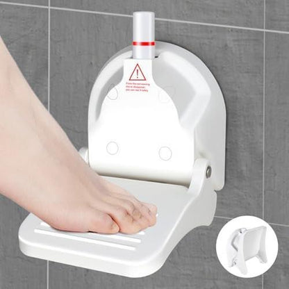 Fußablage für die Dusche zum Beine Rasieren – Klappbarer Dusch-Tritt mit Saugnäpfen, weiß
