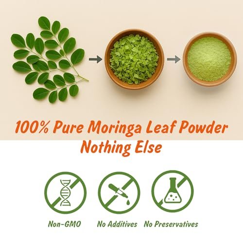 Spice Profile USDA Bio Moringa Pulver, laborgeprüft auf Schwermetalle, wiederverschließbarer 4 oz Beutel, Moringa Patta Pulver