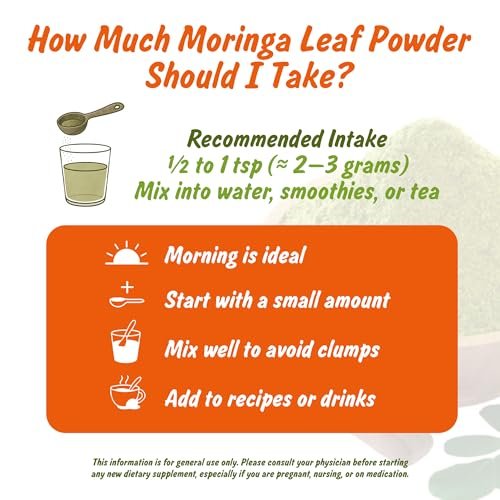 Spice Profile USDA Bio Moringa Pulver, laborgeprüft auf Schwermetalle, wiederverschließbarer 4 oz Beutel, Moringa Patta Pulver