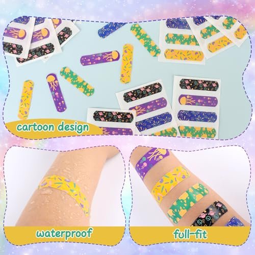 50 Stück Kinderpflaster, Leuchtend im Dunkeln & Wasserfest, Einheitsgröße Niedliche Pflaster für Kinder und Erwachsene, 5 Designs Haftpflaster für kleine Schnitte, Schrammen, Wunden und Erste Hilfe