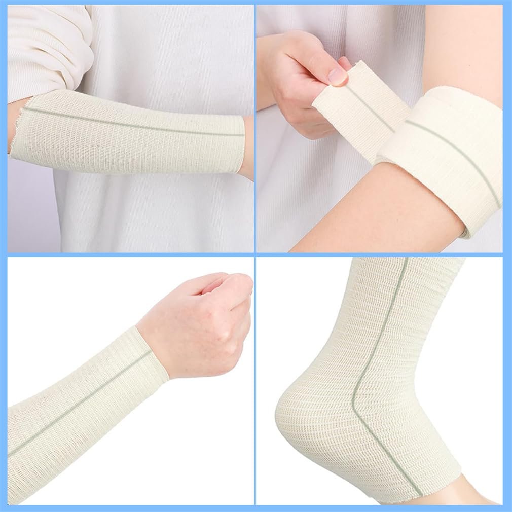 Tubuläre elastische Sportbandage 5 cm x 10 m – wiederverwendbare Mullbinde für Arme, Knie und Beine