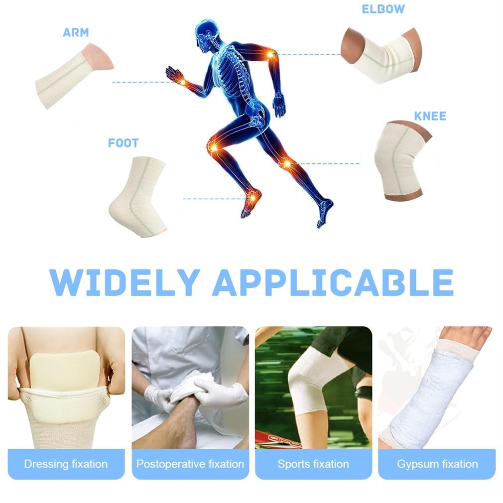 Tubuläre elastische Sportbandage 5 cm x 10 m – wiederverwendbare Mullbinde für Arme, Knie und Beine