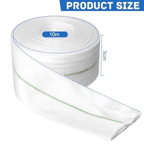 Tubuläre elastische Sportbandage 5 cm x 10 m – wiederverwendbare Mullbinde für Arme, Knie und Beine