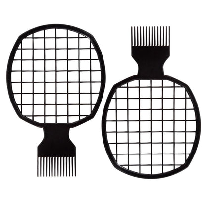 TIKMNO Verbessertes 2-teiliges Haar-Twist-Kamm-Set mit Haarschwammbürste - Perfekte Lockendefinition für Männer und Frauen (Schwarz)