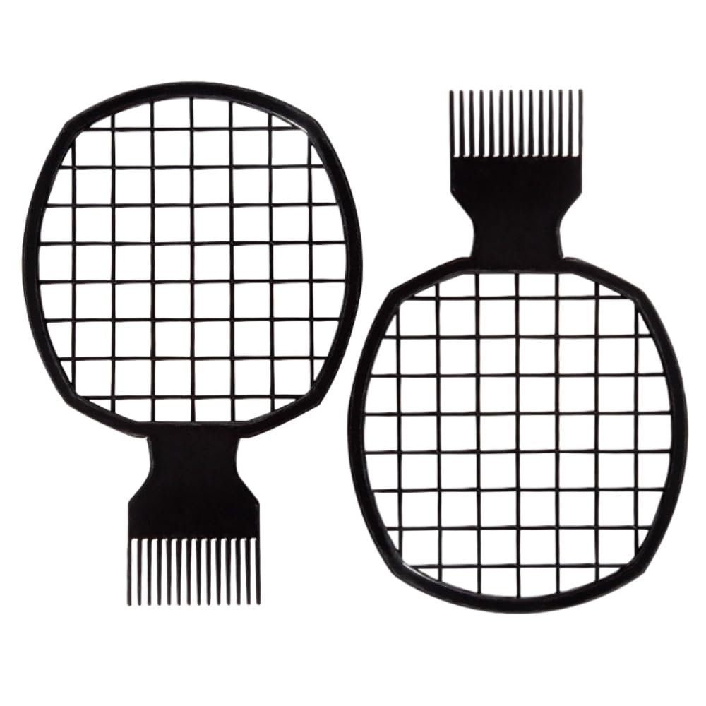 TIKMNO Verbessertes 2-teiliges Haar-Twist-Kamm-Set mit Haarschwammbürste - Perfekte Lockendefinition für Männer und Frauen (Schwarz)