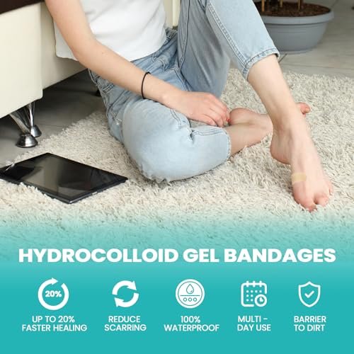 Promifun Blasenpflaster - 28 Stück Hydrokolloid-Polster für Fuß, Zeh, Ferse - wasserabweisende Gelpflaster zur Vorbeugung & Heilung, Ballenzeh-Pack