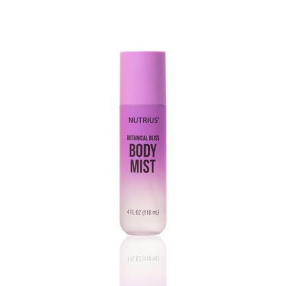 Nutrius Body Mist für Frauen – Botanischer Bliss Duft, feuchtigkeitsspendendes Körperspray mit Pflanzenextrakten & ätherischen Ölen, natürliches tägliches Parfüm, vegan, tierversuchsfrei, 118 ml