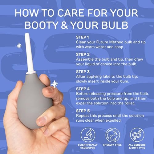 Wiederverwendbarer Anal-Dusche-Bulb – Sarolit Einlaufbirne mit weißem Polyethylen-Aufsatz für Frauen und Männer, 50 ml Fassungsvermögen