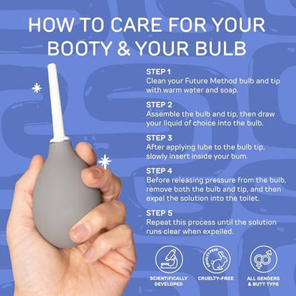 Wiederverwendbarer Anal-Dusche-Bulb – Sarolit Einlaufbirne mit weißem Polyethylen-Aufsatz für Frauen und Männer, 50 ml Fassungsvermögen