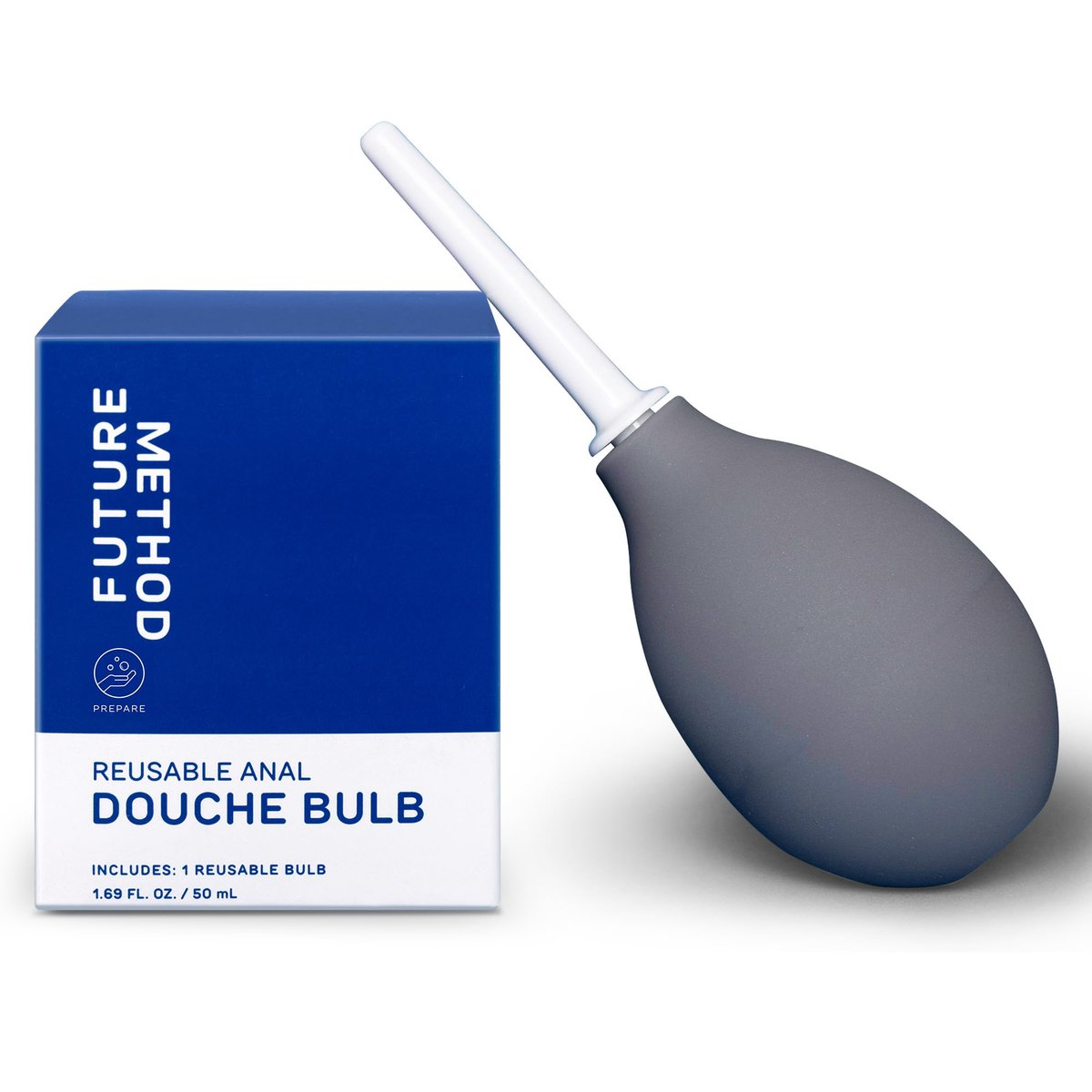 Wiederverwendbarer Anal-Dusche-Bulb – Sarolit Einlaufbirne mit weißem Polyethylen-Aufsatz für Frauen und Männer, 50 ml Fassungsvermögen