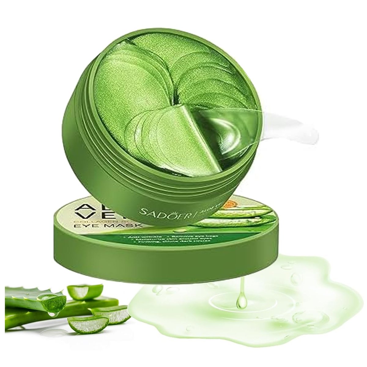 firstfly Augenpflaster mit Aloe Vera - 60 Stück, Hydratisierende Augenmasken gegen Augenringe und Schwellungen, Faltenreduzierung