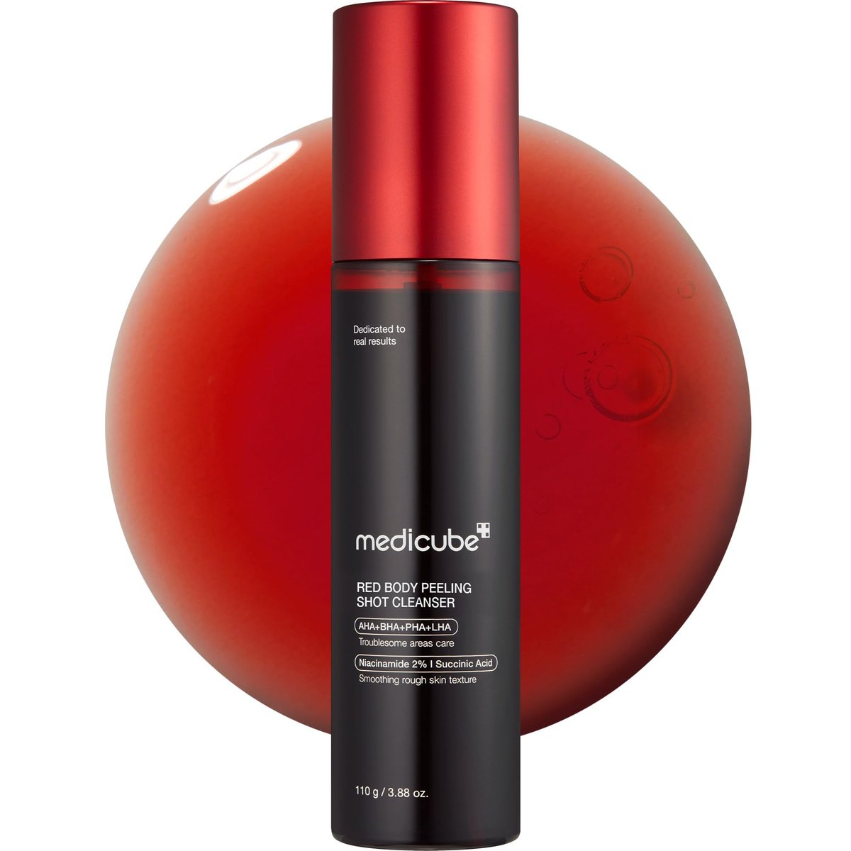 medicube Red Body Peeling Shot – AHA + BHA Körperpeeling-Spray für glatte, sommerreife Haut, behandelt Erdbeerhaut, Unebenheiten & Pickel, 110 ml
