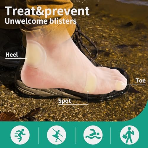 24er-Pack Gel Blasenpflaster Hydrokolloid Pflaster für Ferse, Zeh & Fuß – Wasserabweisende Blasenpads zur Vorbeugung und Heilung – Sortiert
