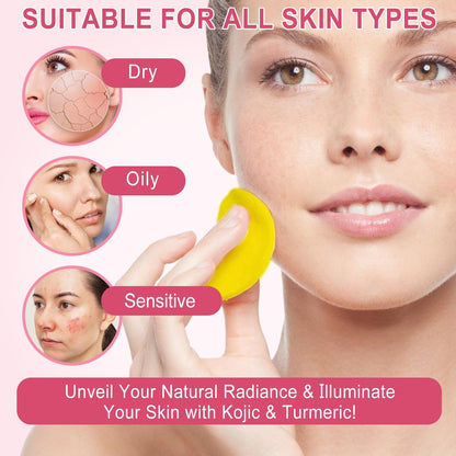 40 Stück Kurkuma-Reinigungspads – Gesichtspads gegen dunkle Flecken – Mit Kurkuma angereicherte, schäumende Peeling-Pads – Entfernen überschüssiges Keratin – Sanft & nicht reizend für Gesicht und Körper