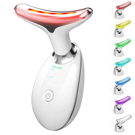 7-in-1 Gesichts-Massagegerät mit Rotlichttherapie für Gesicht und Hals, Rotlicht-Therapie-Stab, Gesichts- und Hals-Modellierwerkzeug für die Hautpflege