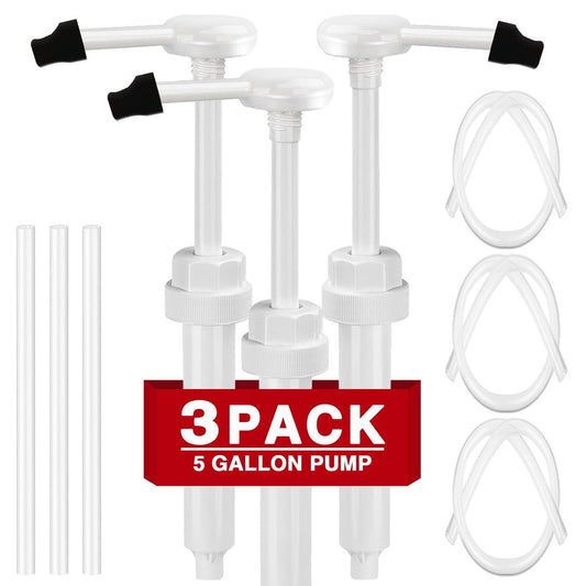 3er-Pack 1 oz Pumpe für große Eimer, 5 Gallonen Pumpenspender 38-400, tropfsicher, mit 50 cm Verlängerungsschlauch, ideal für Shampoo, Spülung, Waschmittel, Bleichmittel, Öl und mehr
