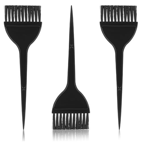 Haarfärbepinsel Set – 3 Stück Professionelle Haarfarbepinsel für Damen und Herren, Wiederverwendbar, für Salon und Zuhause (Schwarz)