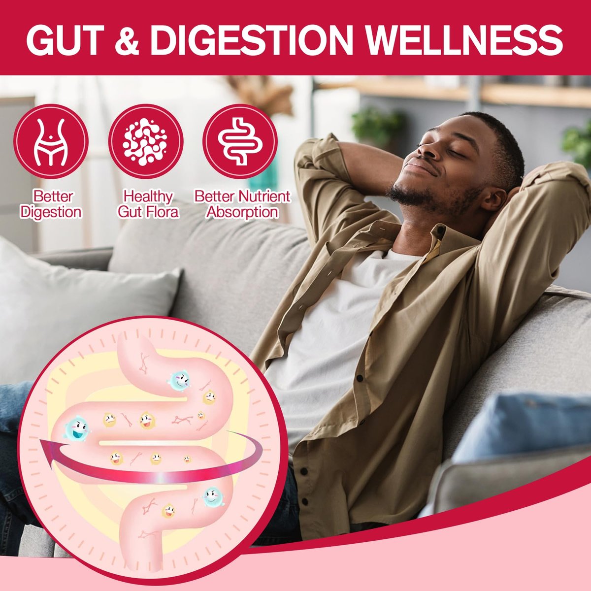 9-in-1 Probiotische Präbiotische Ballaststoff-Gummis für Erwachsene & Teenager – 16g Ballaststoffe pro Portion, Flohsamenschalen-Ballaststoffergänzung mit 5 Milliarden CFU Bacillus Coagulans, Inulin, ACV für Verdauung & Darm – 60 Stück