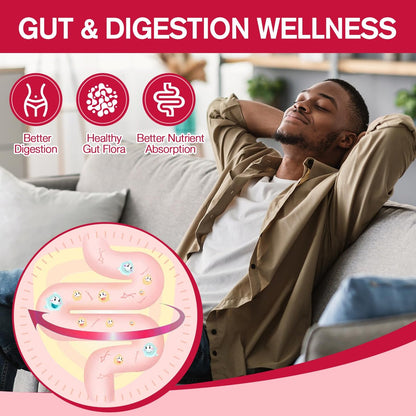 9-in-1 Probiotische Präbiotische Ballaststoff-Gummis für Erwachsene & Teenager – 16g Ballaststoffe pro Portion, Flohsamenschalen-Ballaststoffergänzung mit 5 Milliarden CFU Bacillus Coagulans, Inulin, ACV für Verdauung & Darm – 60 Stück