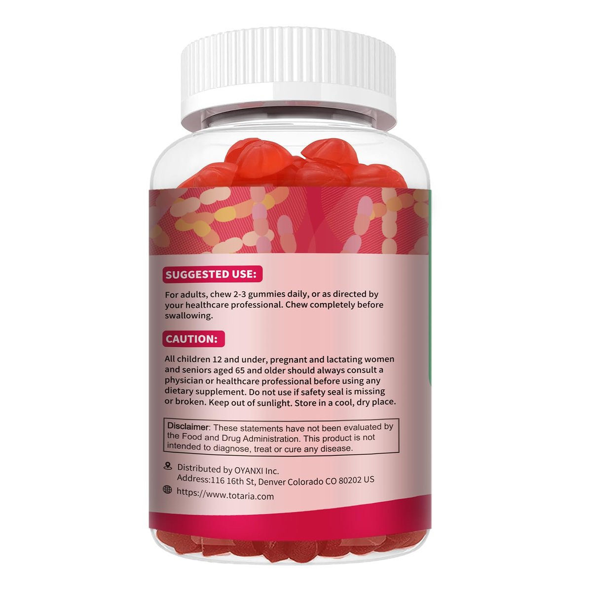 9-in-1 Probiotische Präbiotische Ballaststoff-Gummis für Erwachsene & Teenager – 16g Ballaststoffe pro Portion, Flohsamenschalen-Ballaststoffergänzung mit 5 Milliarden CFU Bacillus Coagulans, Inulin, ACV für Verdauung & Darm – 60 Stück