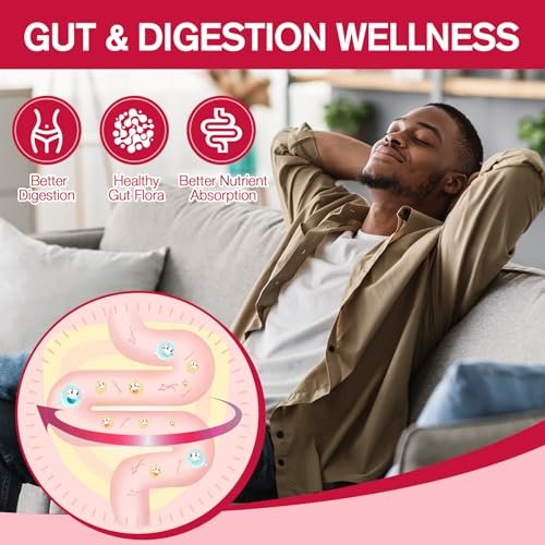 9-in-1 Probiotische Präbiotische Ballaststoff-Gummis für Erwachsene & Teenager – 16g Ballaststoffe pro Portion, Flohsamenschalen-Ballaststoffergänzung mit 5 Milliarden CFU Bacillus Coagulans, Inulin, ACV für Verdauung & Darm – 60 Stück