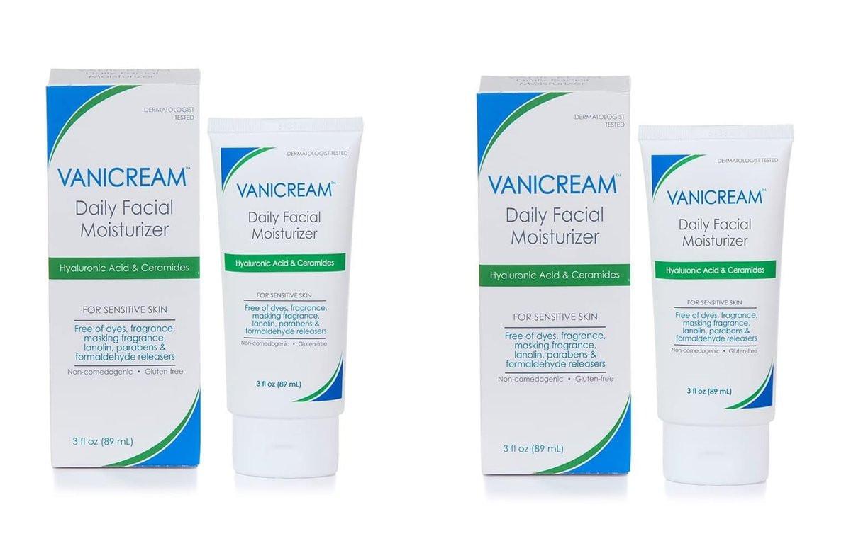 Vanicream Tägliche Gesichtsfeuchtigkeitscreme mit Ceramiden und Hyaluronsäure – Ohne häufige Reizstoffe für empfindliche Haut, 3 fl oz (2er-Pack)