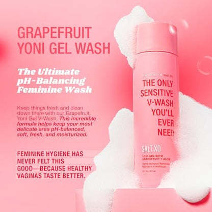 salt.xo Grapefruit Sensitive Yoni Waschgel für die Intimhygiene, pH-ausgleichende Intimpflege für Frauen, tierversuchsfrei, 8 Fl Oz