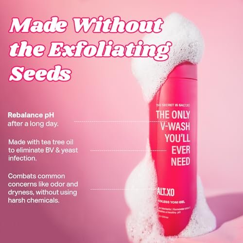 salt.xo Seedless Yoni Gel Waschgel für die Intimhygiene, Feminine Waschung mit erfrischender Gurke und Aloe Vera, natürliche Intimpflege für Frauen, pH-Balance Intimwaschgel, tierversuchsfrei (237 ml)