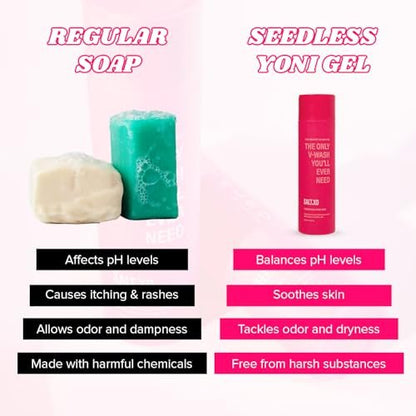 salt.xo Seedless Yoni Gel Waschgel für die Intimhygiene, Feminine Waschung mit erfrischender Gurke und Aloe Vera, natürliche Intimpflege für Frauen, pH-Balance Intimwaschgel, tierversuchsfrei (237 ml)