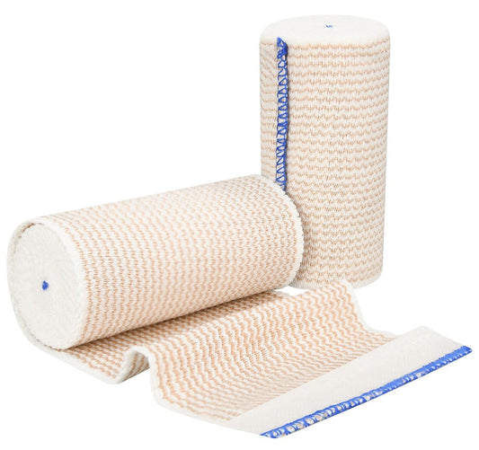 2er-Pack 4 Zoll Premium-Elastikbandage, Wiederverwendbare Klettverschluss-Kompressionsbandage für Knie, Knöchel, Handgelenke, Beine, Körper
