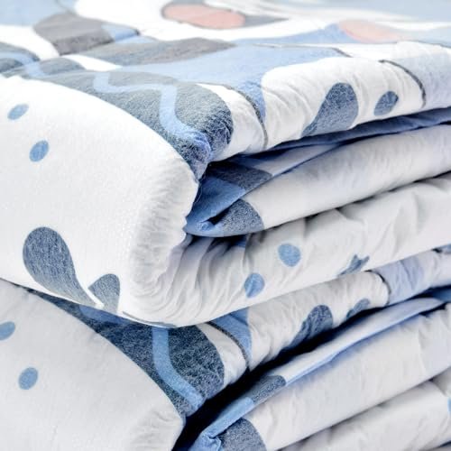 Littleforbig Adjustable Klettverschluss-Stoffwindel für Erwachsene mit Druckknöpfen - 2 Stück - Little Blue BabyFur (Medium 28"-38")