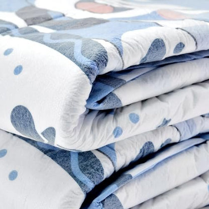 Littleforbig Adjustable Klettverschluss-Stoffwindel für Erwachsene mit Druckknöpfen - 2 Stück - Little Blue BabyFur (Medium 28"-38")