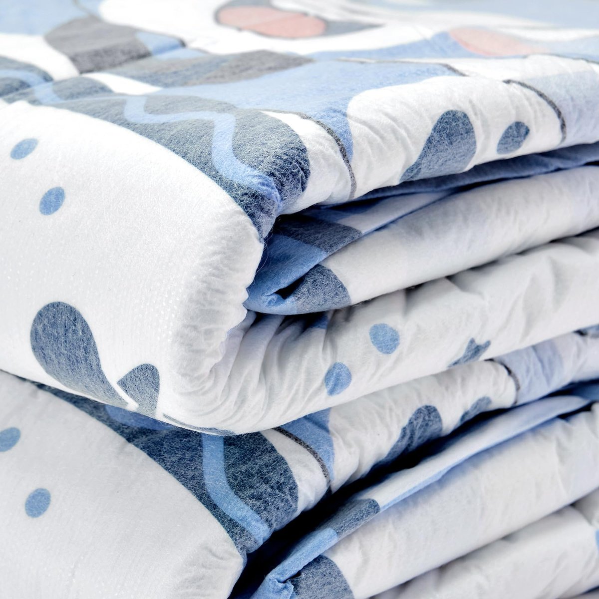 Littleforbig Adjustable Klettverschluss-Stoffwindel für Erwachsene mit Druckknöpfen - 2 Stück - Little Blue BabyFur (Medium 28"-38")